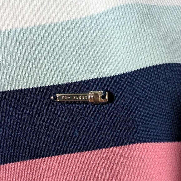 Ted Baker | 'Colour By Numbers' Origami Navy Knit Dress - Picture 7 of 16